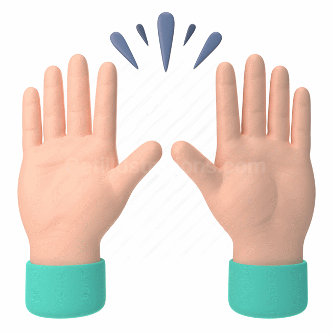 emoticon, emoji, sticker, gesture, raise, hands, light